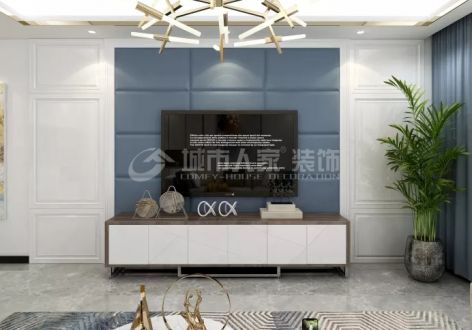 蓝天欢乐颂114㎡现代三居室装修案例