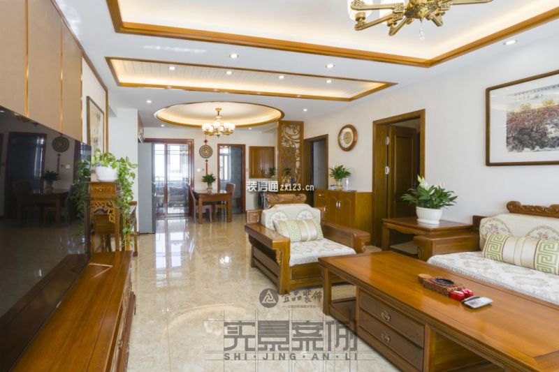 水墨嘉苑120新中式三居室装修案例