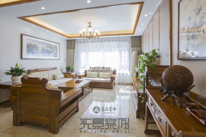 水墨嘉苑120新中式三居室装修案例
