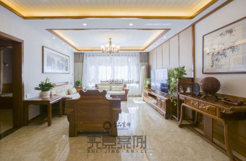 水墨嘉苑120新中式三居室装修案例