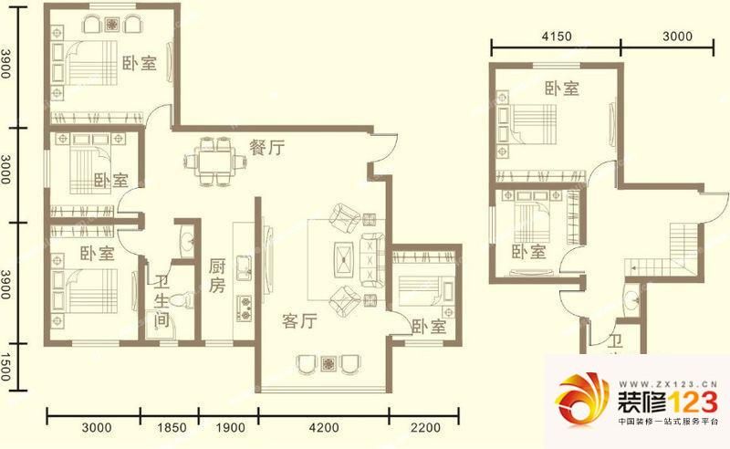 鸣翠嘉座户型图 f-f户型图  6室3 ...